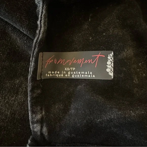 Free People Hot Shot Mini Dress in Acid Wash Black NWOT XS Small Medium - Picture 11 of 12